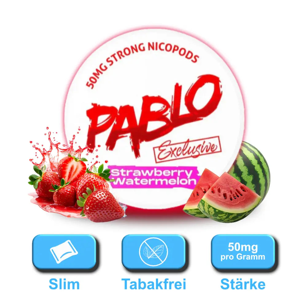 pablo snus dose strawberry watermelon 50mg nikotin slim format