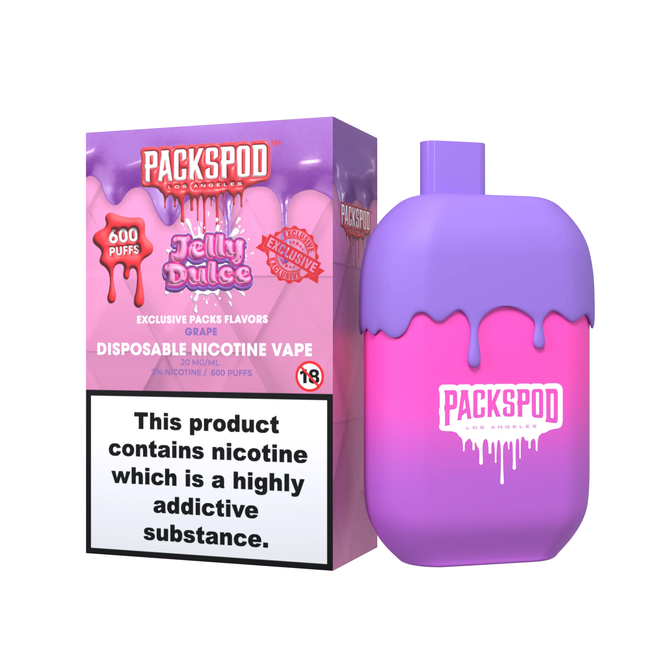 packspod vape los angeles mit 20mg nikotin 600 puffs jelly dulce grape