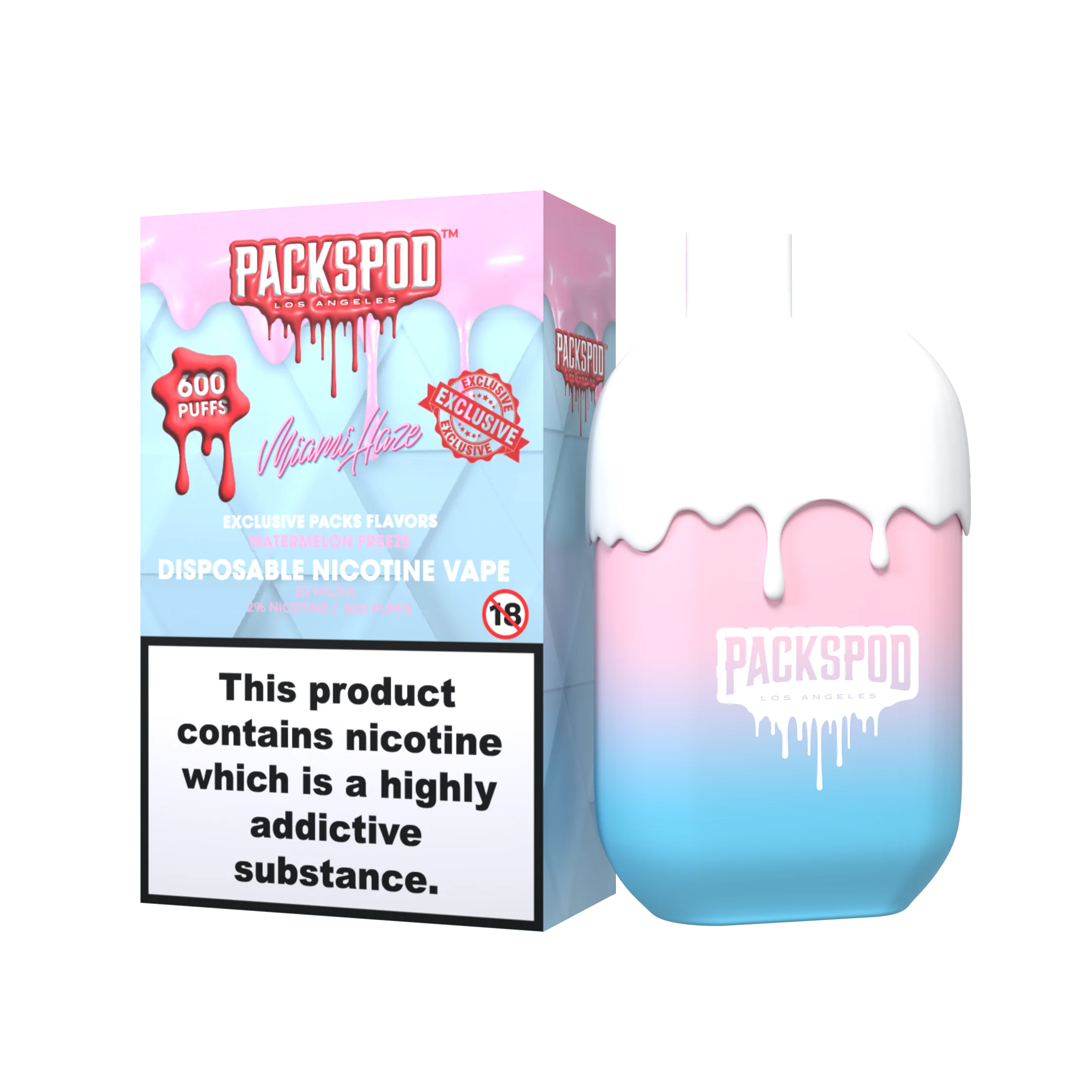 packspod vape los angeles mit 20mg nikotin 600 puffs miami haze watermelon ice