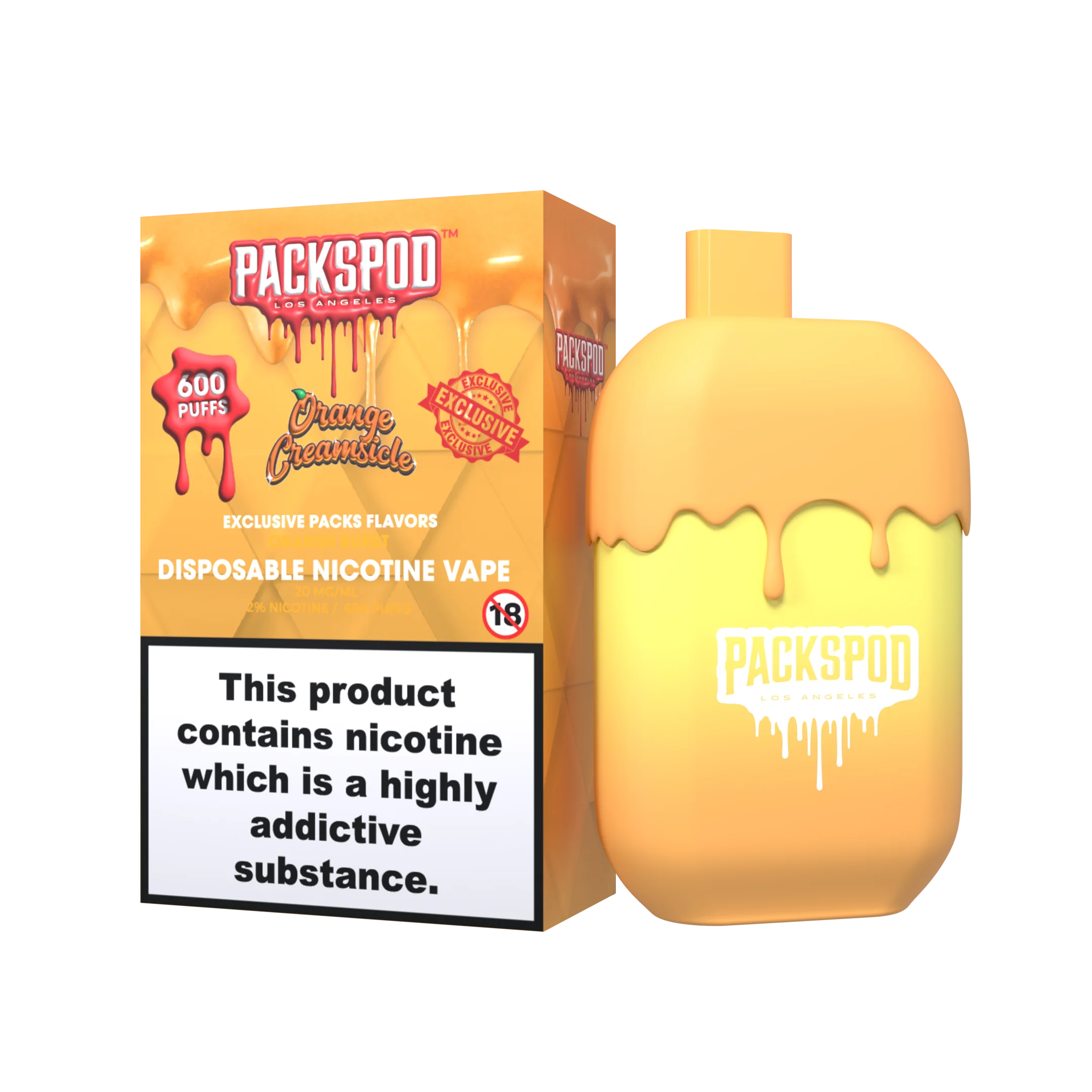 packspod vape los angeles mit 20mg nikotin 600 puffs orange creamsicle