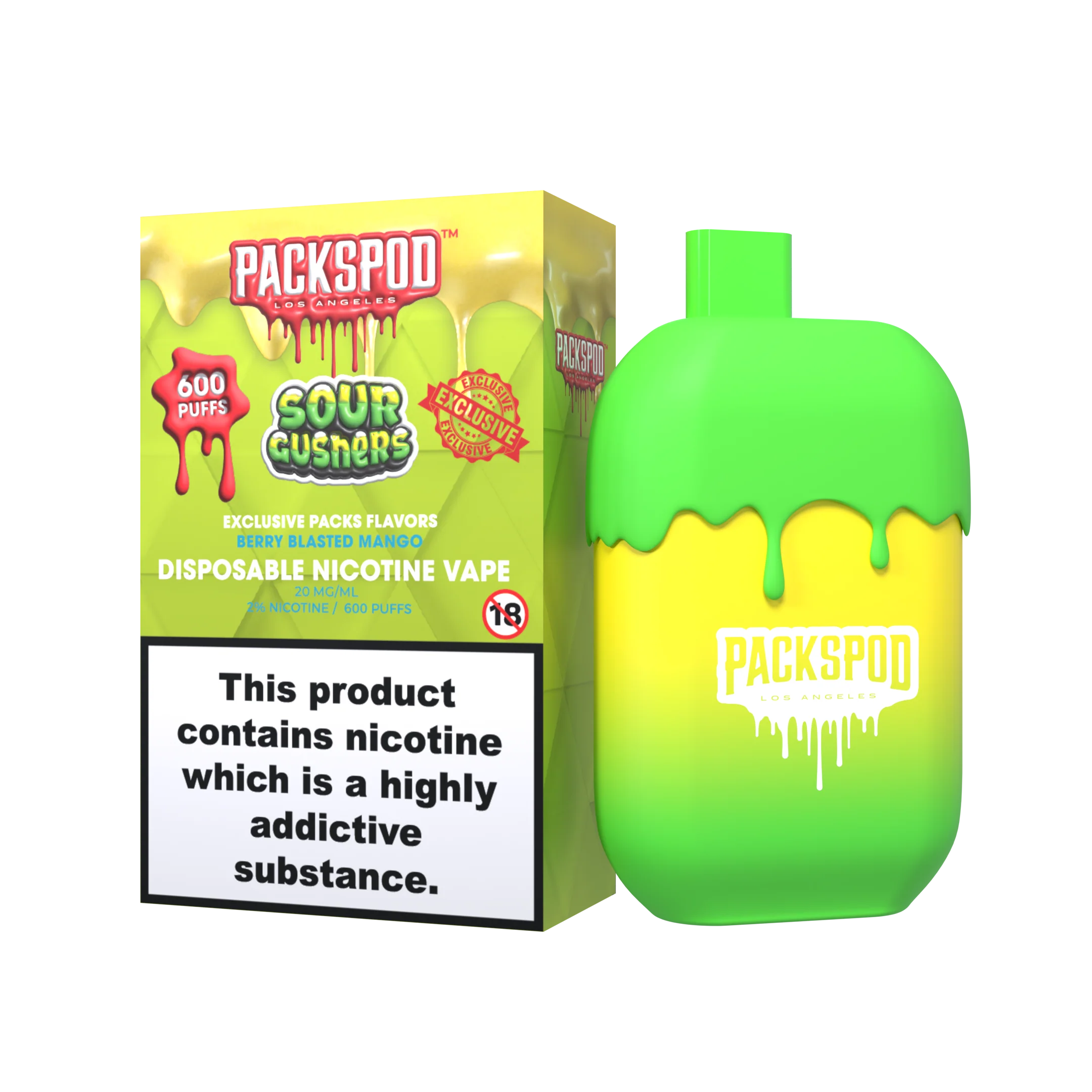 packspod vape los angeles mit 20mg nikotin 600 puffs sour gushers berry mango