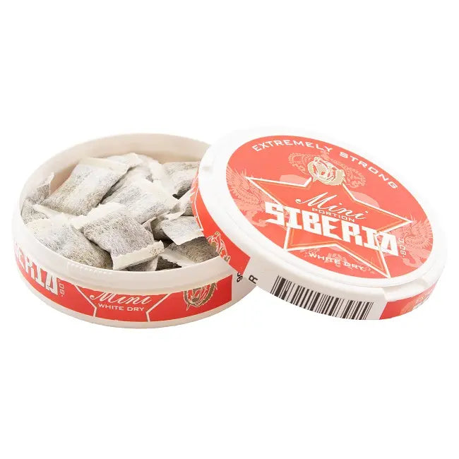 siberia snus red white dry mini mit 43mg nikotin in offener dose