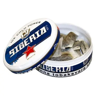 siberia blau snus ice cold white portion mit 24mg nikotin in offener dose