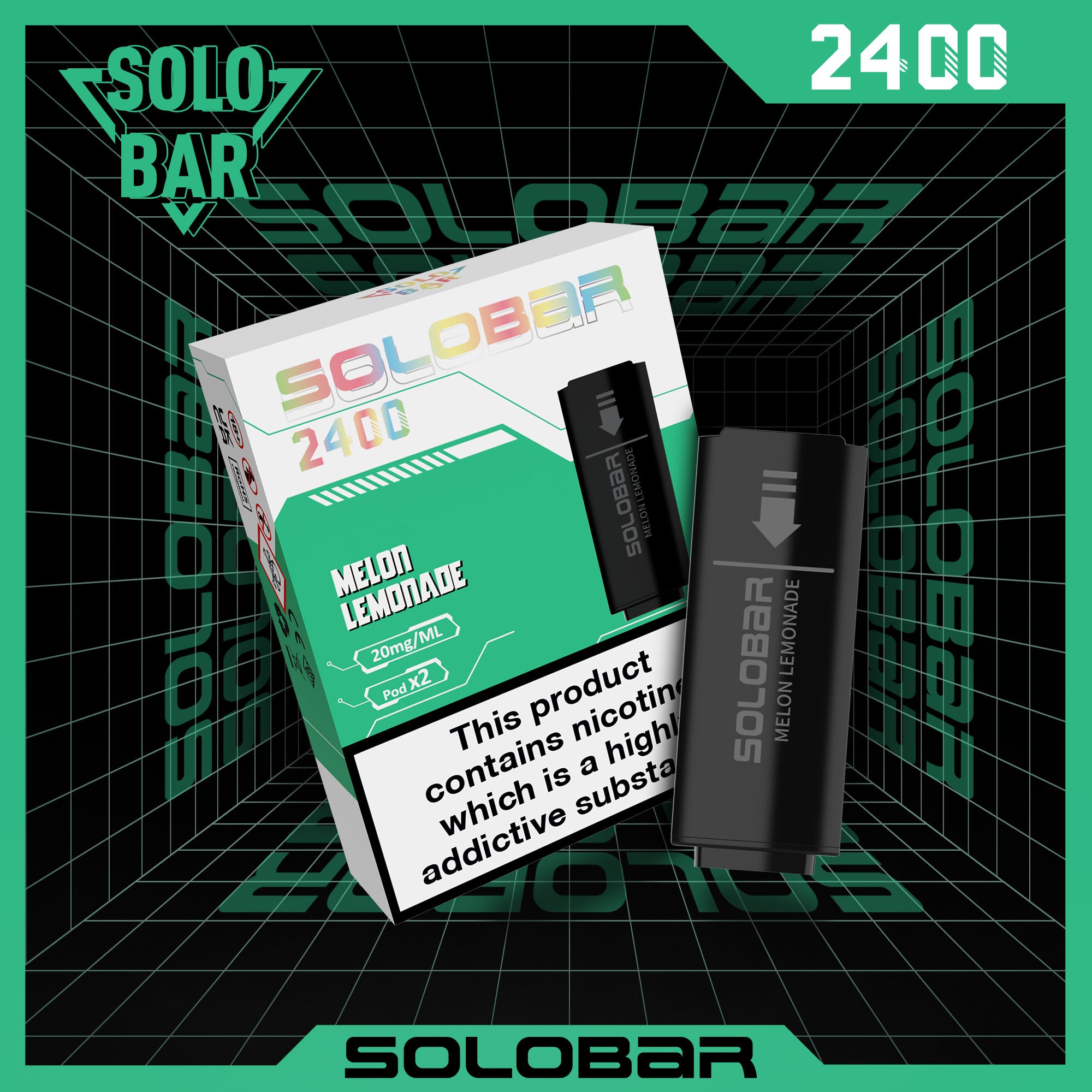 vapes pods solobar melon lemonade 2er pack mit 20mg nikotin