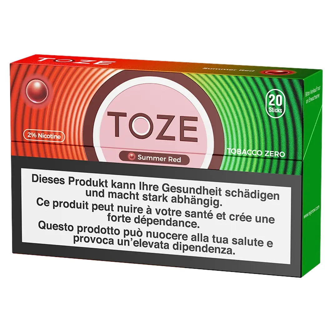 TOZE sticks summer red classic tobacco pack 20 stueck 2 prozent nikotin