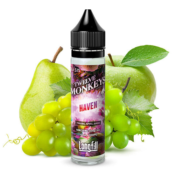 TWELVE MONKEYS haven longfill aroma nachfuellflasche mit birnen apfel und trauben aroma fuer e zigaretten in plastikflasche