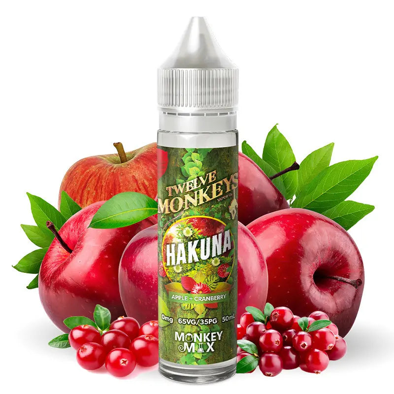 e-liquid twelve monkeys 50ml ohne nikotin, hakuna apfel cranberry