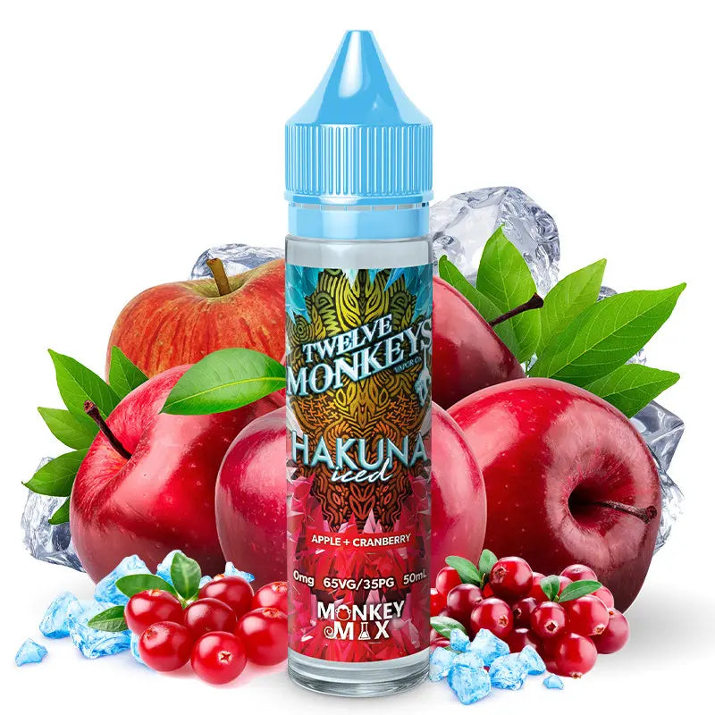 e-liquid twelve monkeys 50ml ohne nikotin, hakuna iced apfel cranberry