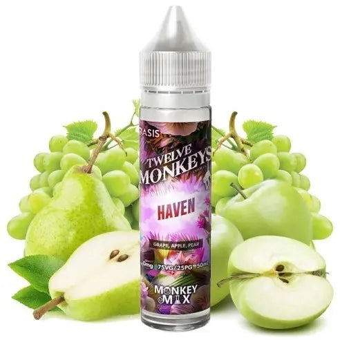 e-liquid twelve monkeys 50ml ohne nikotin, haven grape apple pear