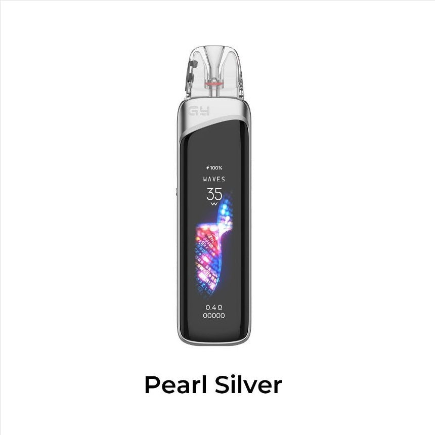 UWELL caliburn g4 pro pearl silver pod system e zigarette geraet in silberner ausfuehrung mit integriertem akku und display