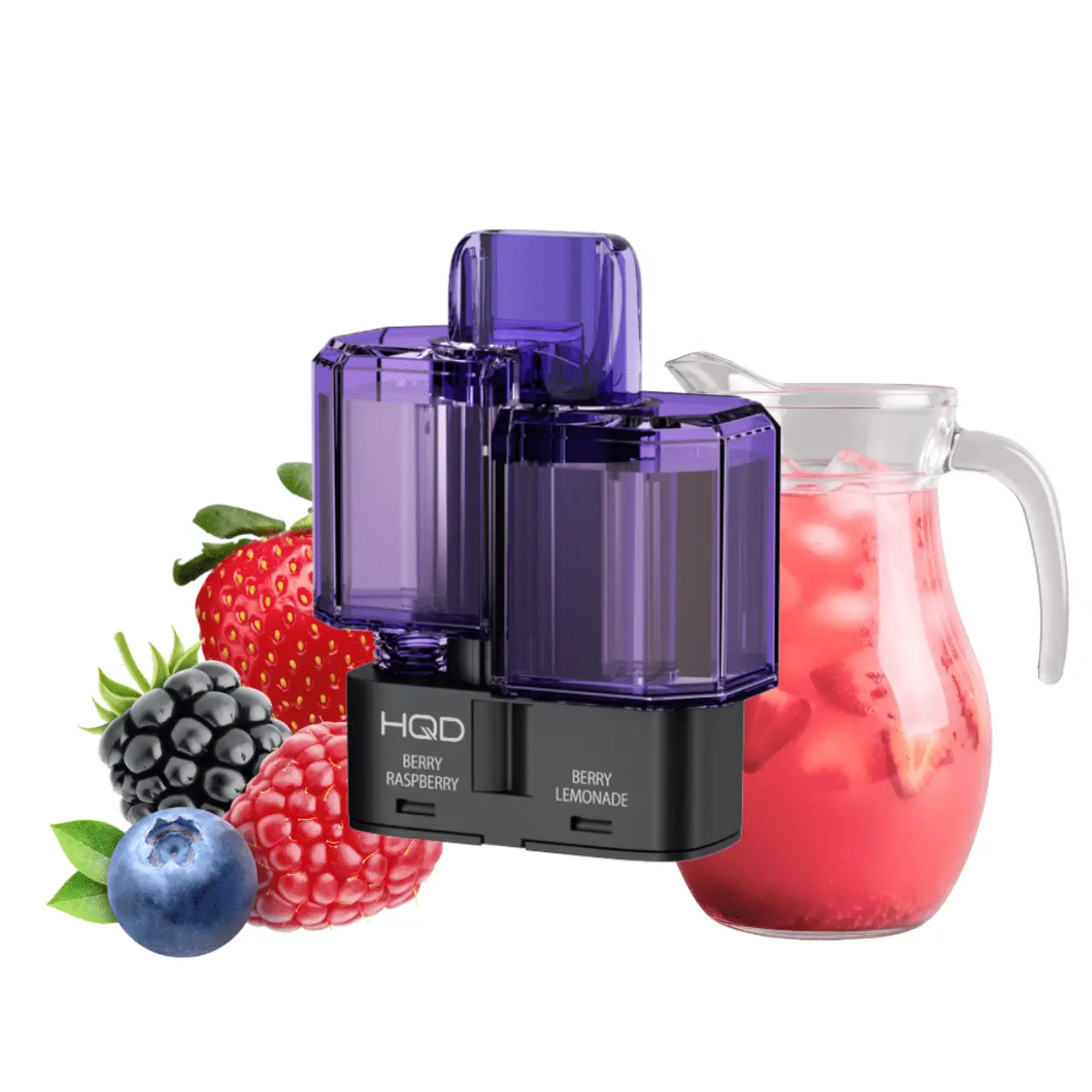 HQD dual 35k pod berry raspberry und berry lemonade 20mg vape pod mit beeren himbeere und beeren limonade aroma nikotinsalz