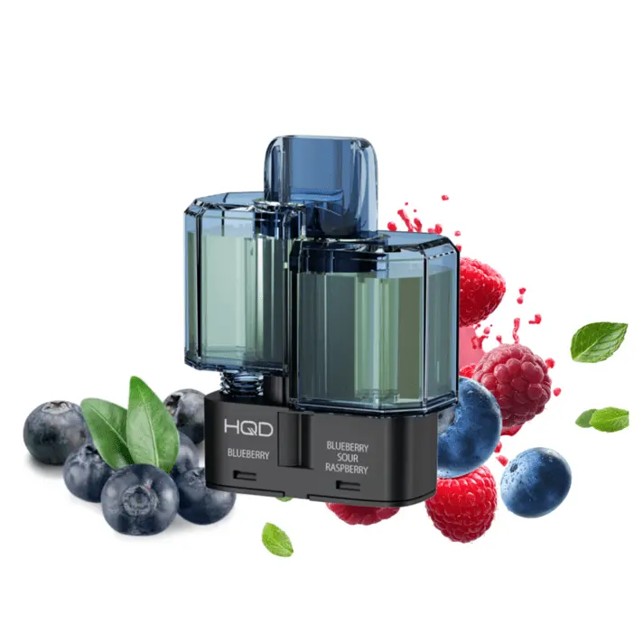 HQD dual 35k pod blueberry und blueberry sour raspberry 20mg vape pod mit blaubeere und blaubeere sauer himbeere aroma nikotinsalz