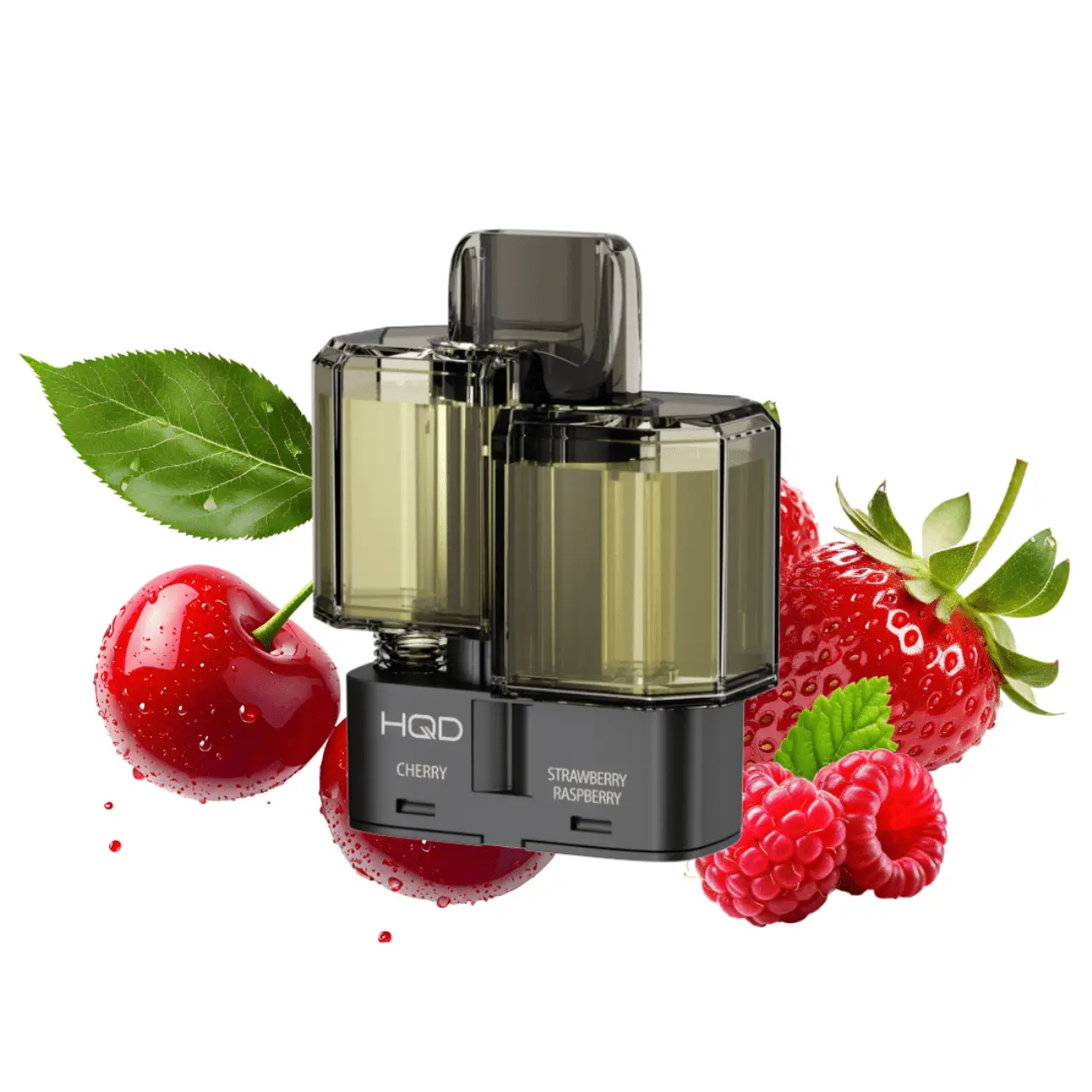 HQD dual 35k pod cherry und strawberry raspberry 20mg vape pod mit kirsch und erdbeer himbeer aroma nikotinsalz