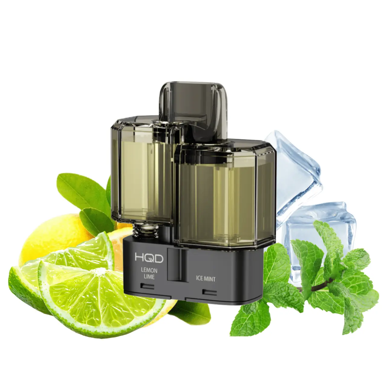 HQD dual 35k pod lemon lime und ice mint 20mg vape pod mit zitrone limette und ice minze aroma nikotinsalz