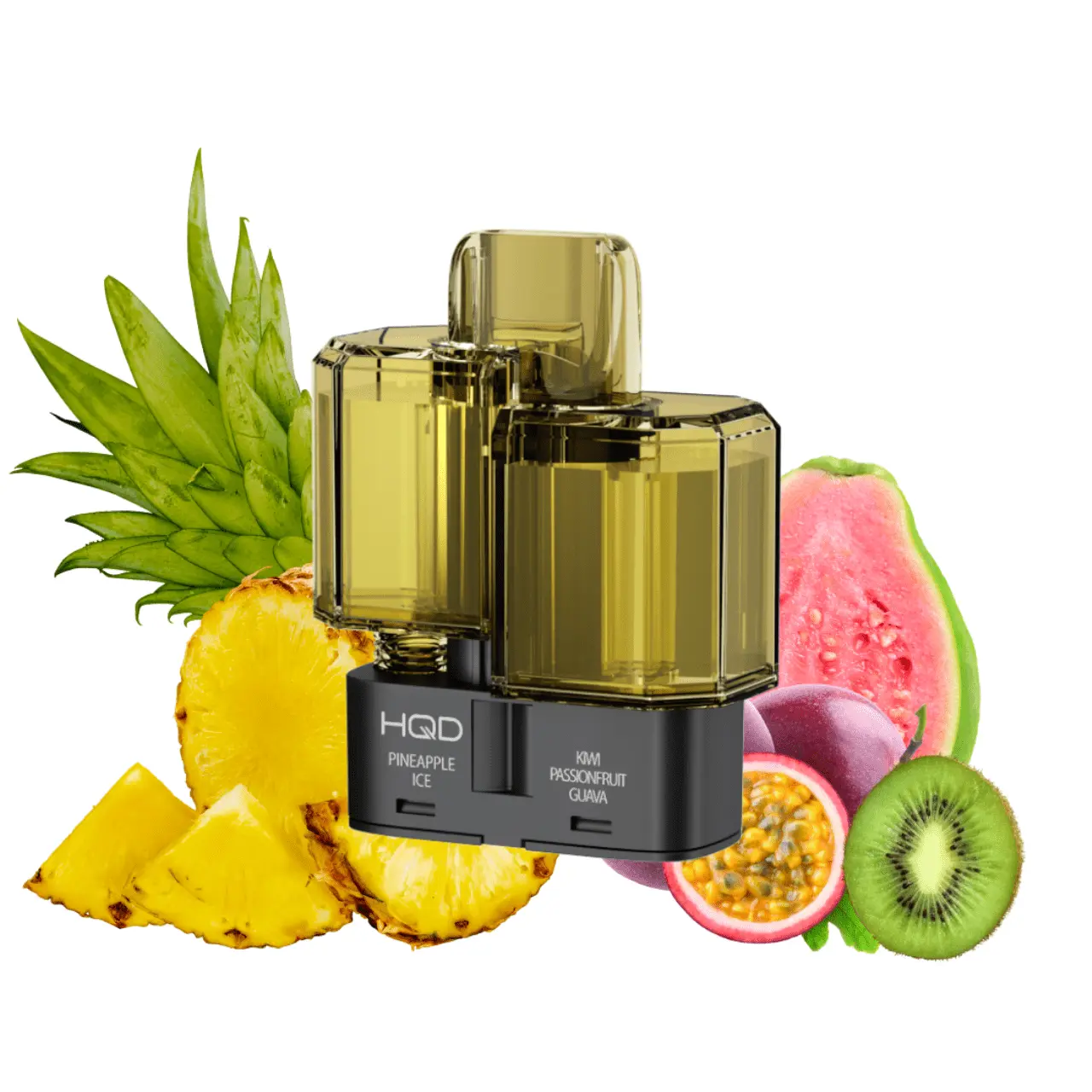 HQD dual 35k pod pineapple ice und kiwi passion fruit guava 20mg vape pod mit ananas ice und kiwi passionsfrucht guave aroma nikotinsalz