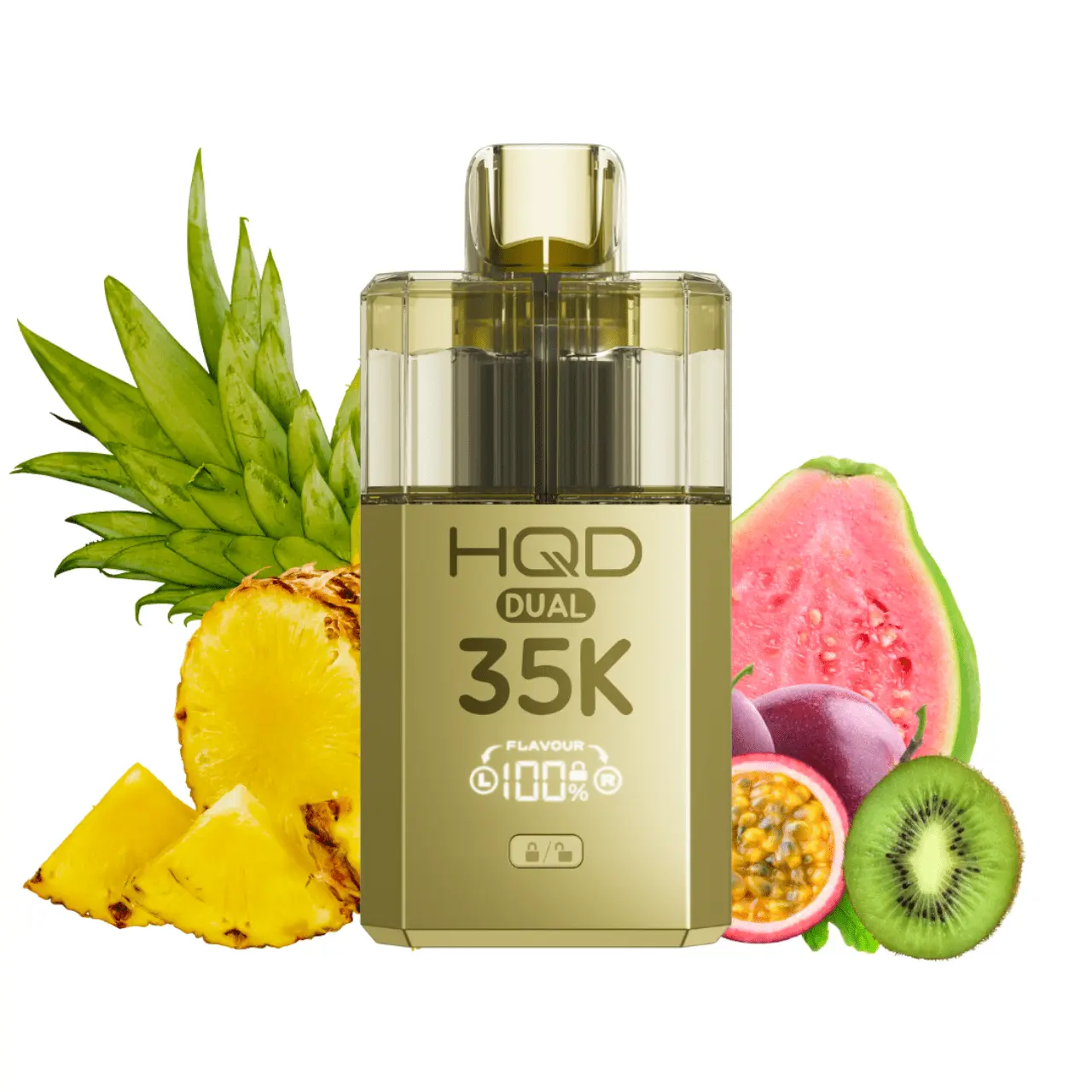 HQD dual 35k starter kit pineapple ice und kiwi passion fruit guava 20mg vape kit mit ananas ice und kiwi passionsfrucht guave aroma nikotinsalz