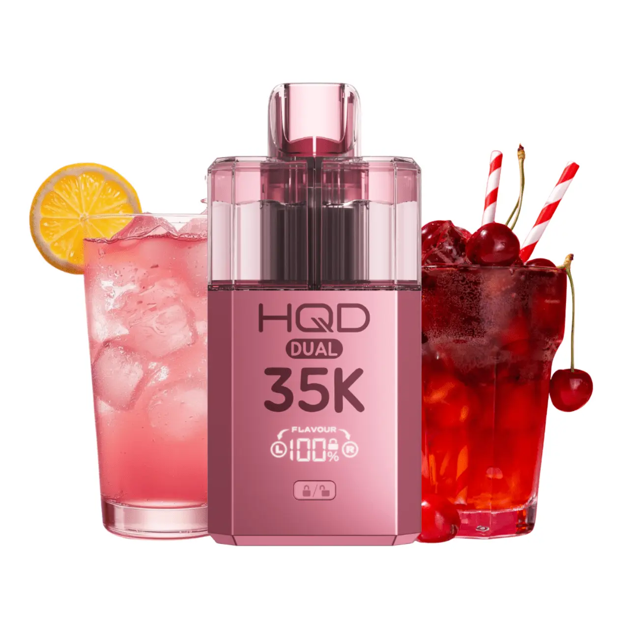 HQD dual 35k starter kit pink lemonade und cherry cola 20mg vape kit mit pink limonade und kirsch cola aroma nikotinsalz