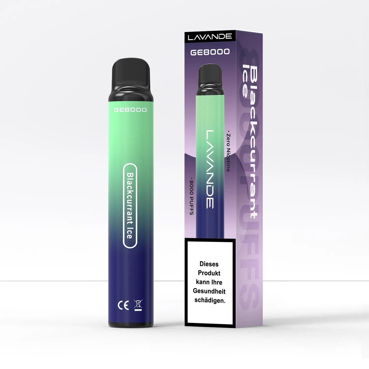 vape lavende ohne nikotin, 8000 puffs, blackcurrant ice