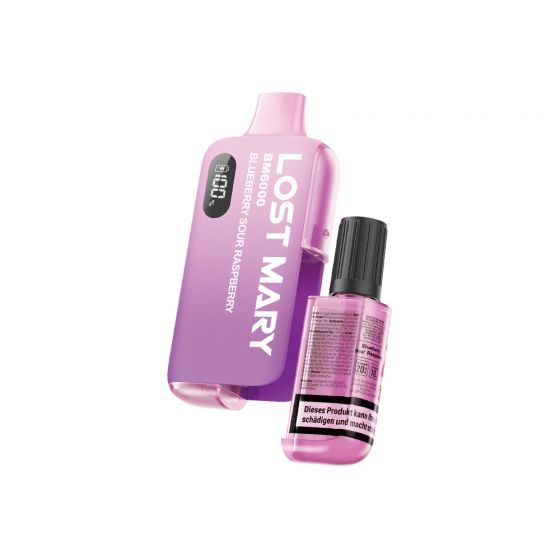 vape lost mary bm6000 mit 20mg nikotin blueberry sour raspberry