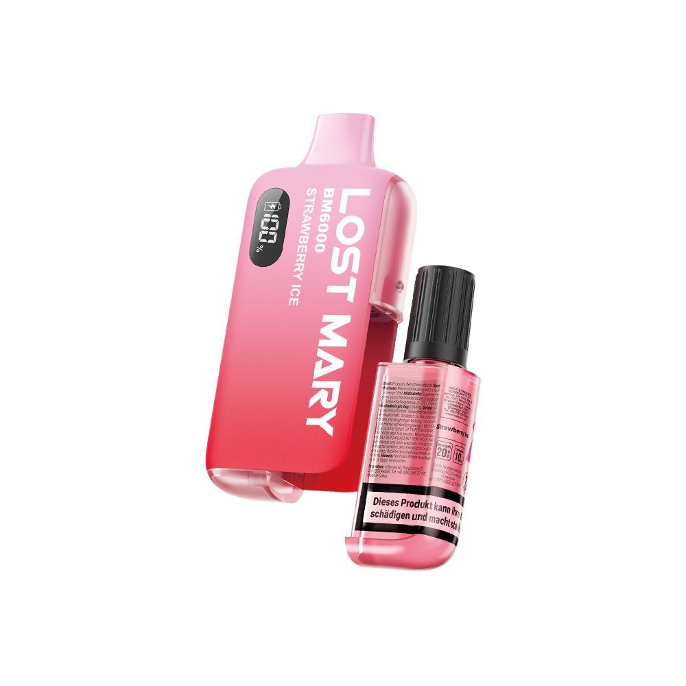 vape lost mary bm6000 mit 20mg nikotin strawberry ice