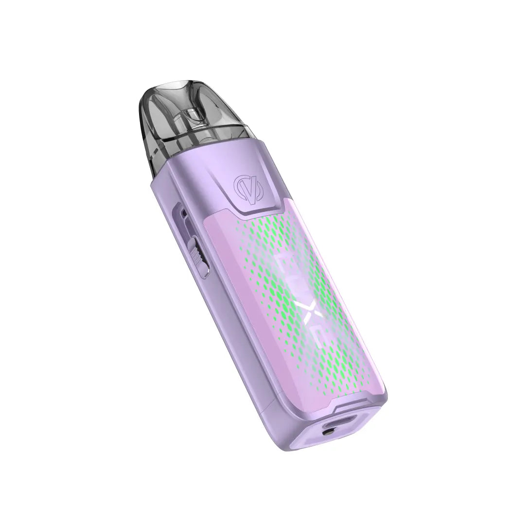 VAPORESSO xr max 2 purple back pod system e zigarette geraet rueckansicht in violetter ausfuehrung mit integriertem akku und display