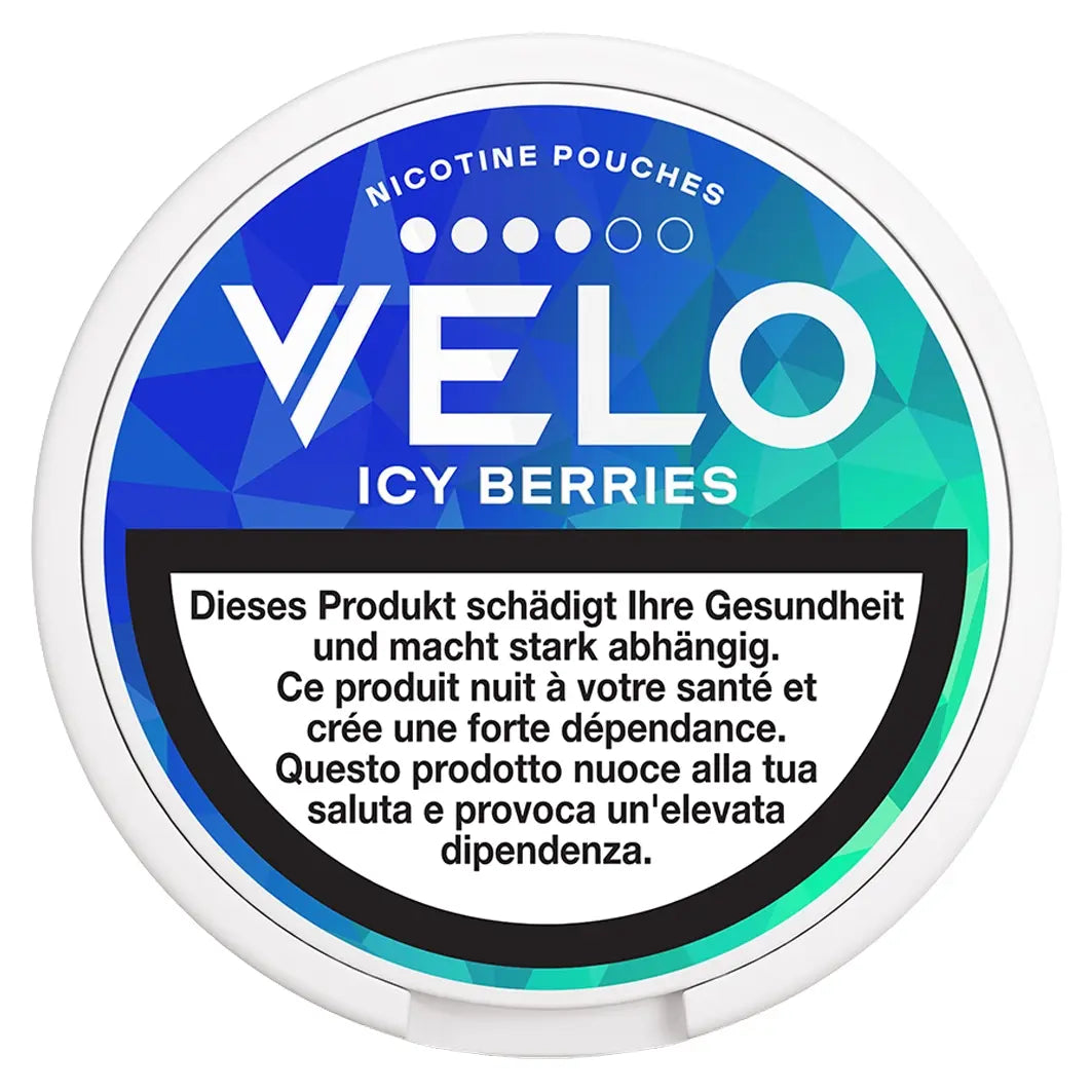 VELO snus icy berries balanced 10.9mg nikotinbeutel mit kuehlem beeren geschmack fuer ausgewogenen nikotingenuss