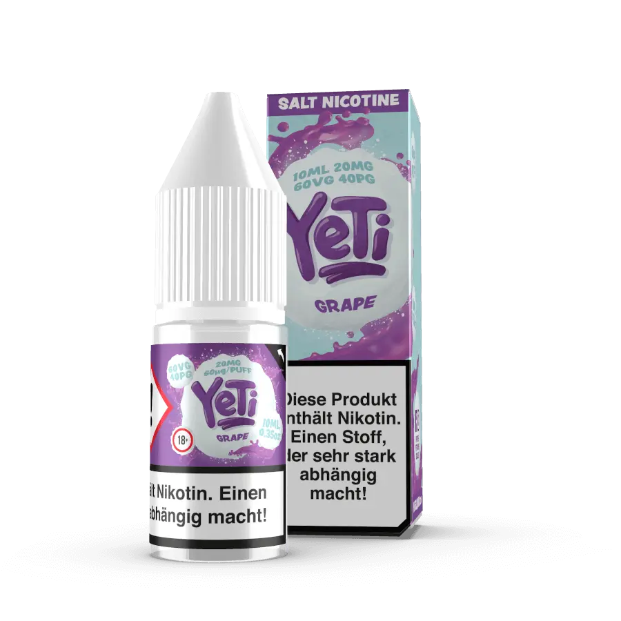 YETI SALT e liquid grape 10ml mit traube aroma nikotinsalz liquid fuer pod systeme hergestellt in grossbritannien