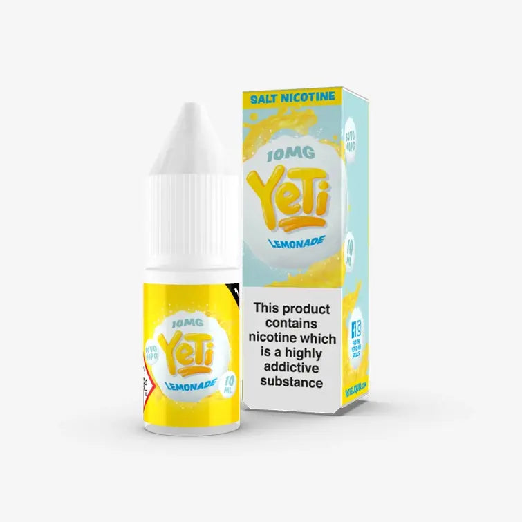 YETI SALT e liquid lemonade 10ml mit zitronenlimonade aroma nikotinsalz liquid fuer pod systeme hergestellt in grossbritannien