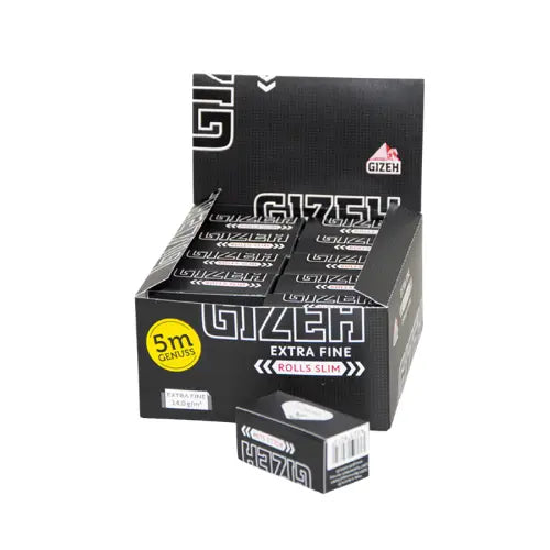 GIZEH black slim rolls zigarettenpapier kiste extra duenn fuer selbstgedrehte zigaretten