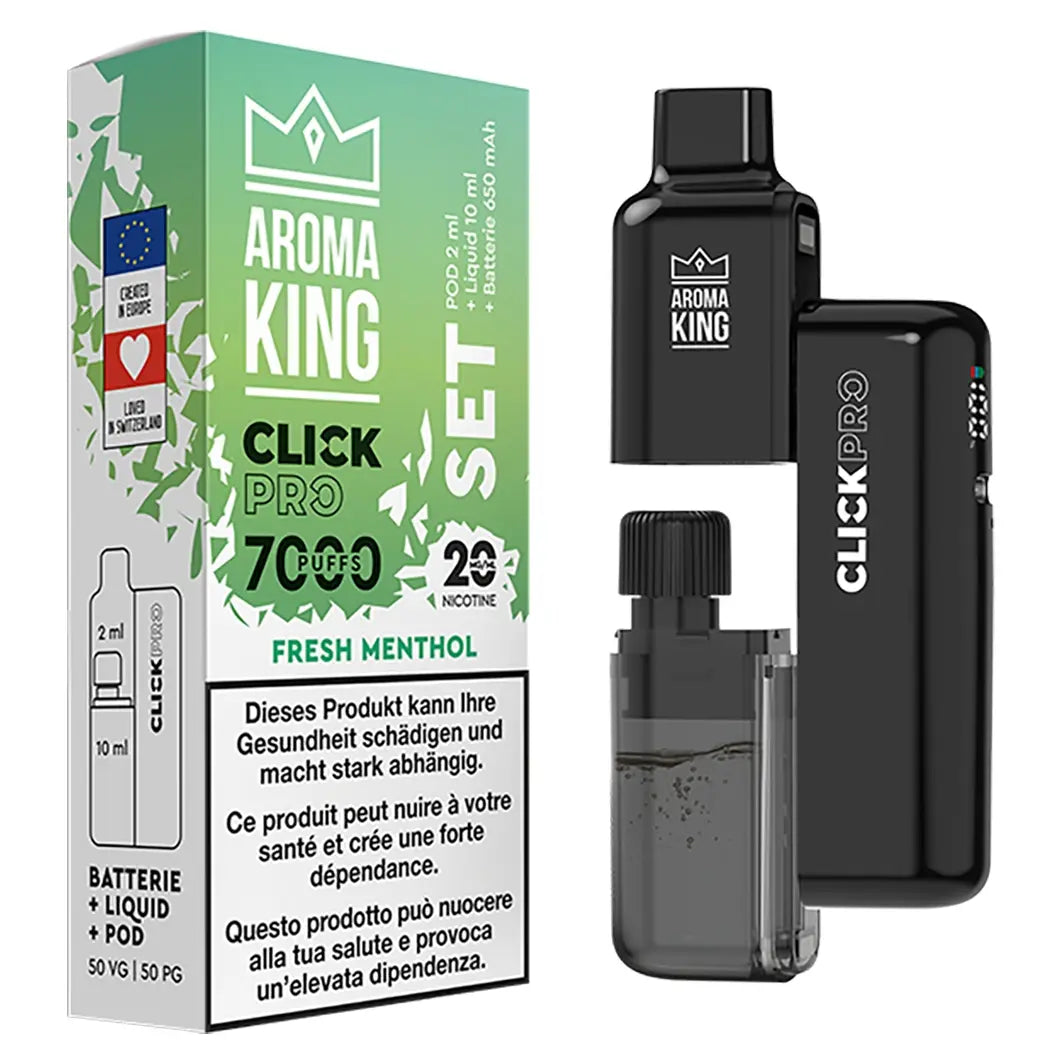 AROMA KING click pro set fresh menthol 20mg kit mit akku podsystem