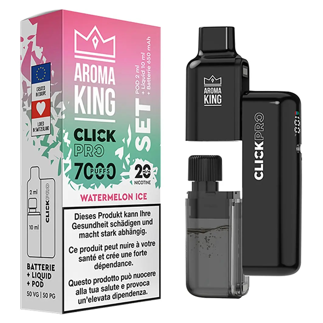 AROMA KING click pro set watermelon ice 20mg pod kit wassermelone mit kälteffekt