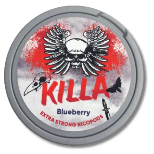 KILLA blueberry 16mg snus slim dose mit intensiver heidelbeeraroma und tabakfreier nicotinportion