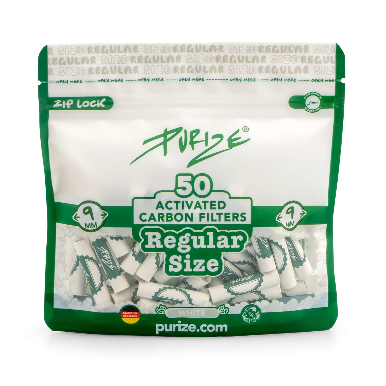 Aktivkohlefilter Purize Regular Size 9mm - 50er