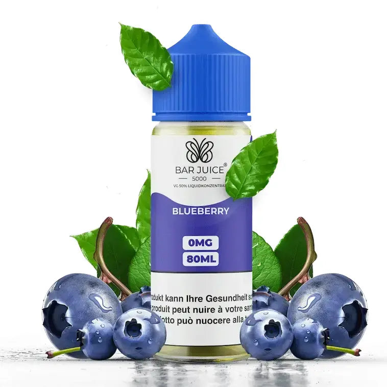 BAR JUICE e liquid blueberry 80ml nachfuellflasche mit blaubeere geschmack fuer e zigaretten in plastikflasche 0mg nikotin