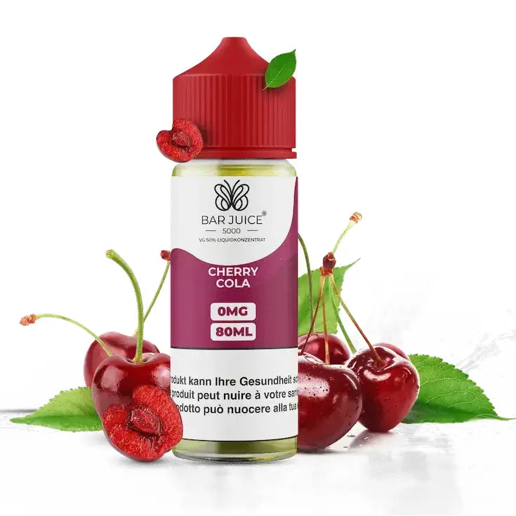 BAR JUICE e liquid cherry cola 80ml nachfuellflasche mit kirsche und cola geschmack fuer e zigaretten in plastikflasche 0mg nikotin