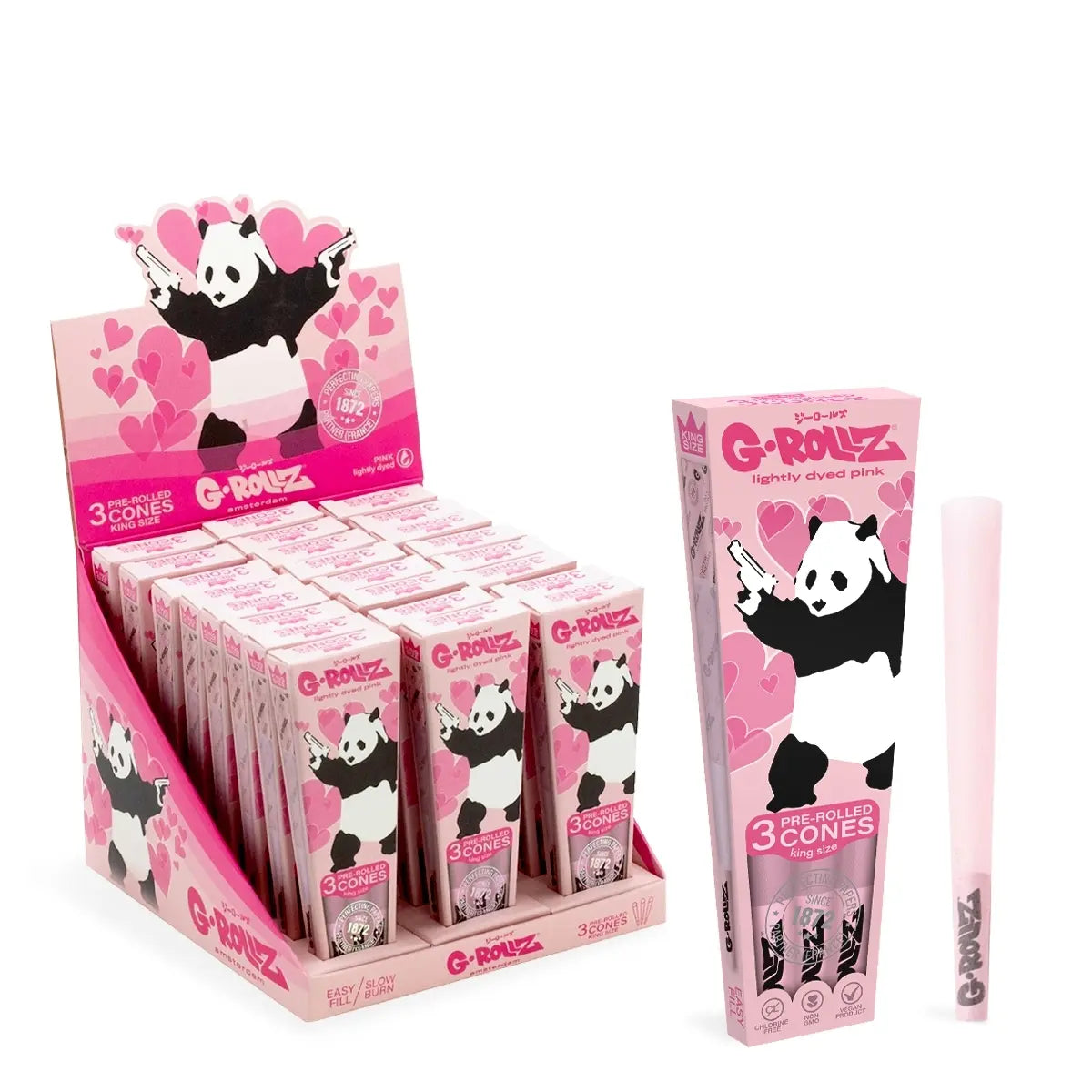 G ROLLZ banksy panda cone wrap mit panda graffiti motiv stylische papiere fuer rolls