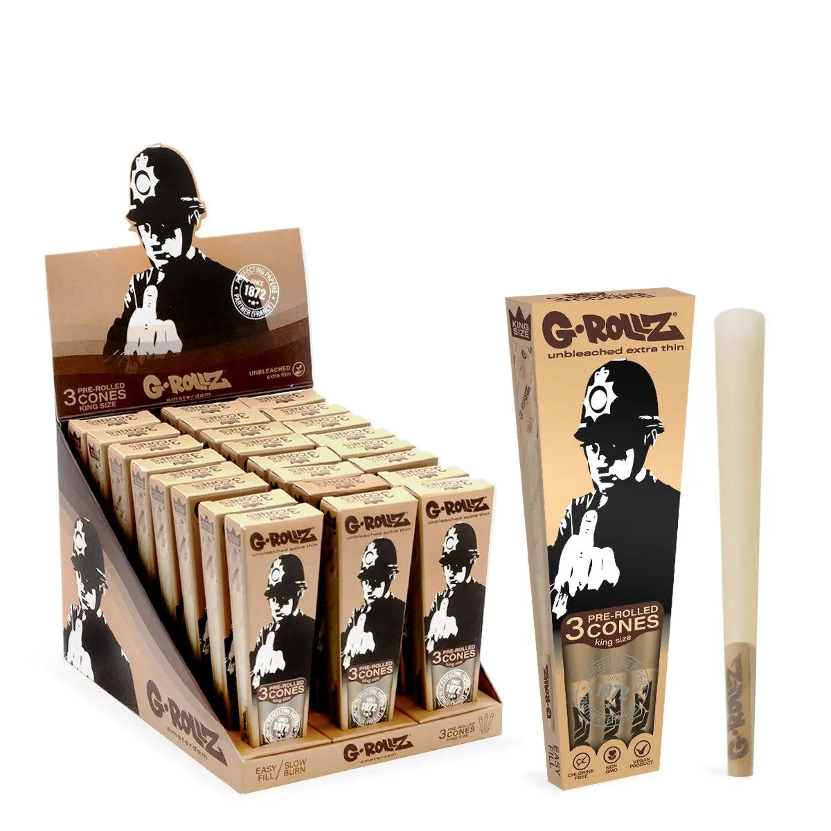 G ROLLZ banksy police cone wrap mit police grafik stylische papiere fuer rolls