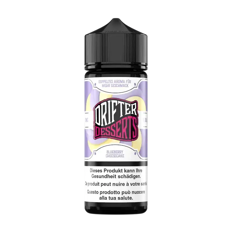 DRIFTER bar juice e liquid blueberry cheesecake 100ml nachfuellflasche mit blaubeere und kaesekuchen geschmack fuer e zigaretten in plastikflasche 0mg nikotin