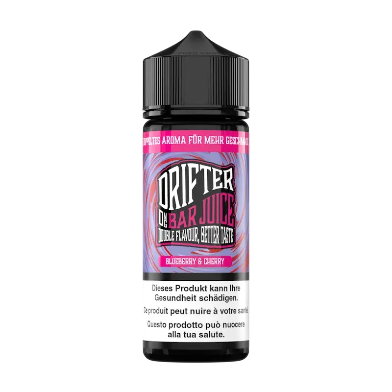 DRIFTER bar juice e liquid blueberry cherry 100ml nachfuellflasche mit blaubeere und kirsche geschmack fuer e zigaretten in plastikflasche 0mg nikotin