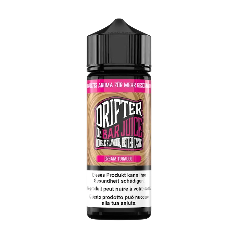 DRIFTER bar juice e liquid cream tobacco 100ml nachfuellflasche mit cremigem tabak geschmack fuer e zigaretten in plastikflasche 0mg nikotin