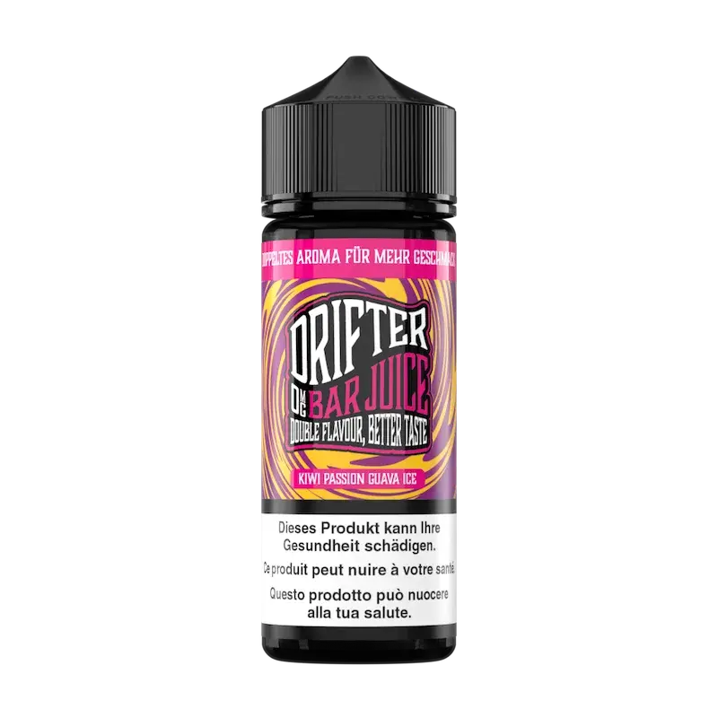 DRIFTER bar juice e liquid kiwi passion guave ice 100ml nachfuellflasche mit kiwi passionsfrucht guave und menthol geschmack fuer e zigaretten in plastikflasche 0mg nikotin