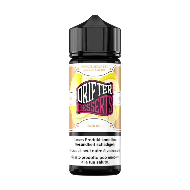 DRIFTER bar juice e liquid lemon tart 100ml nachfuellflasche mit zitrone und dessert geschmack fuer e zigaretten in plastikflasche 0mg nikotin