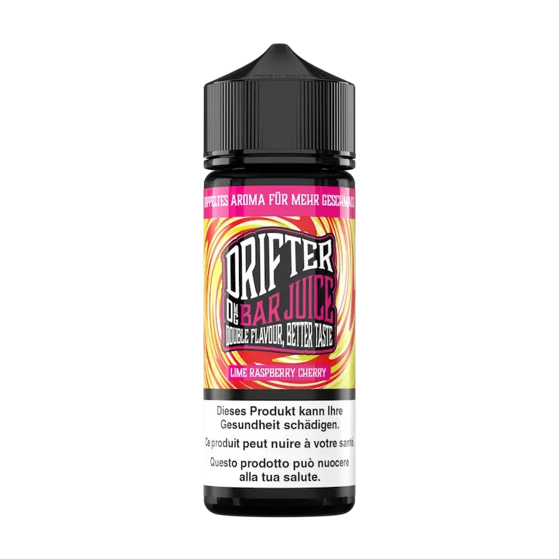 DRIFTER bar juice e liquid lime raspberry cherry 100ml nachfuellflasche mit limette himbeere und kirsche geschmack fuer e zigaretten in plastikflasche 0mg nikotin