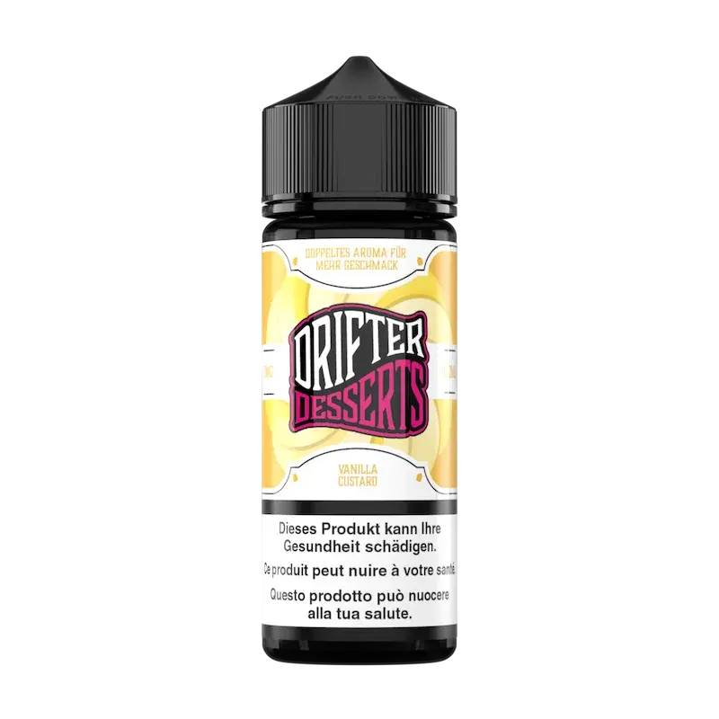 DRIFTER bar juice e liquid vanilla custard 100ml nachfuellflasche mit vanillepudding geschmack fuer e zigaretten in plastikflasche 0mg nikotin