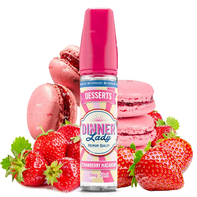 E-Liquid Dinner Lady 50ml - Strawberry Macaroon 0mg