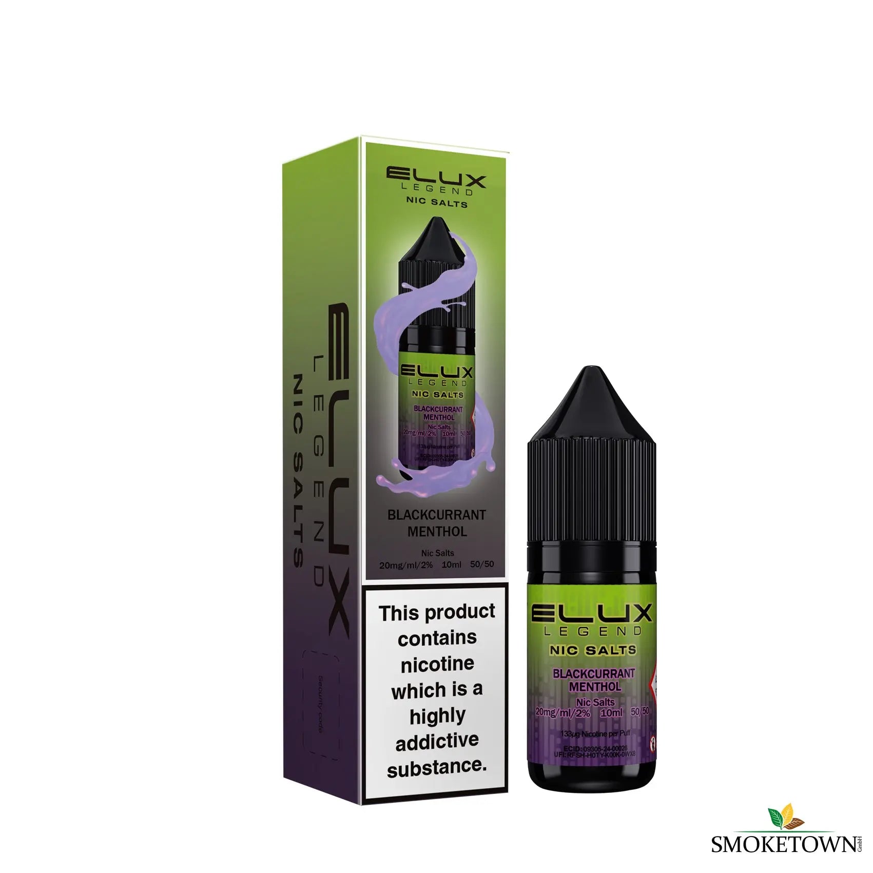 e-liquid elux 10ml blackcurrant menthol 20mg nikotin