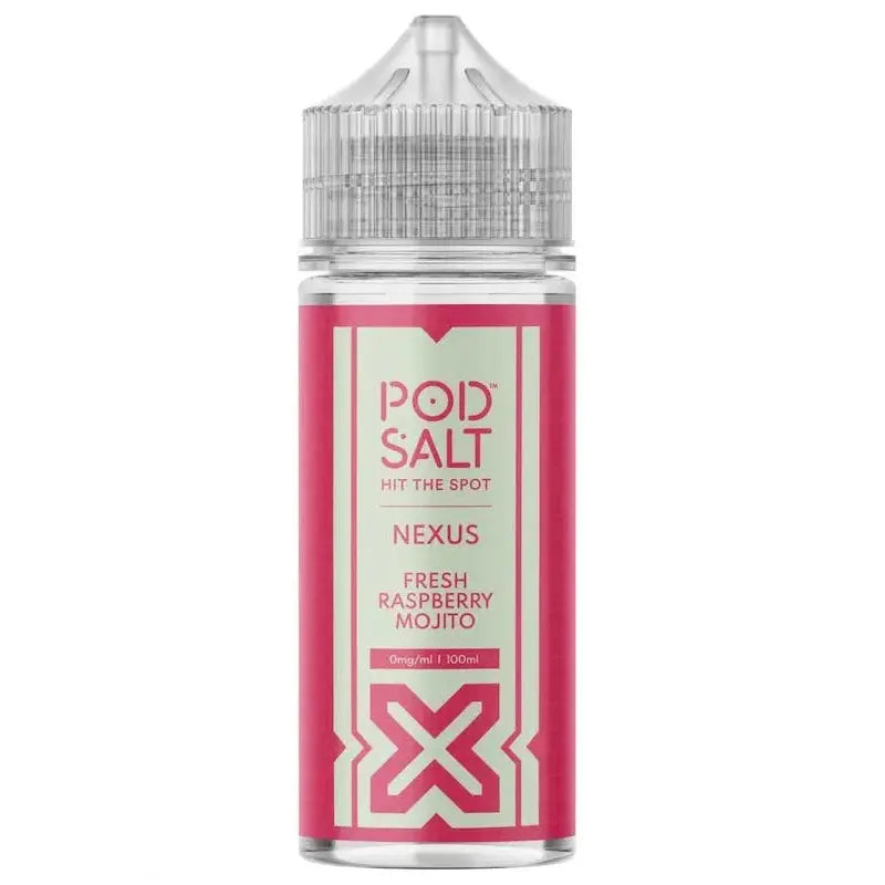 Pod Salt Nexus E-Liquid 100ml - Fresh Raspberry Mojito 0mg