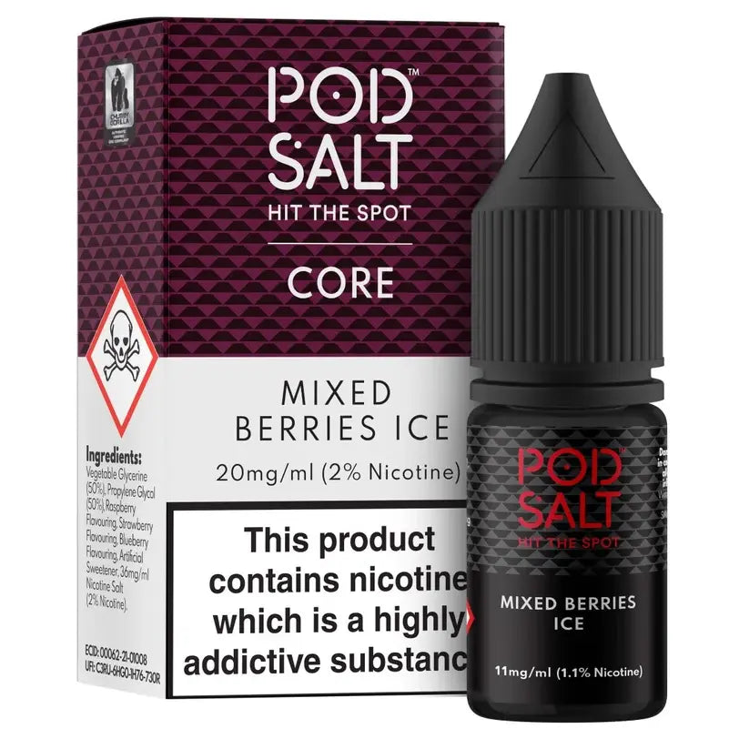 E-Liquid Pod Salt 10ml - Mixed Berries Ice 20mg