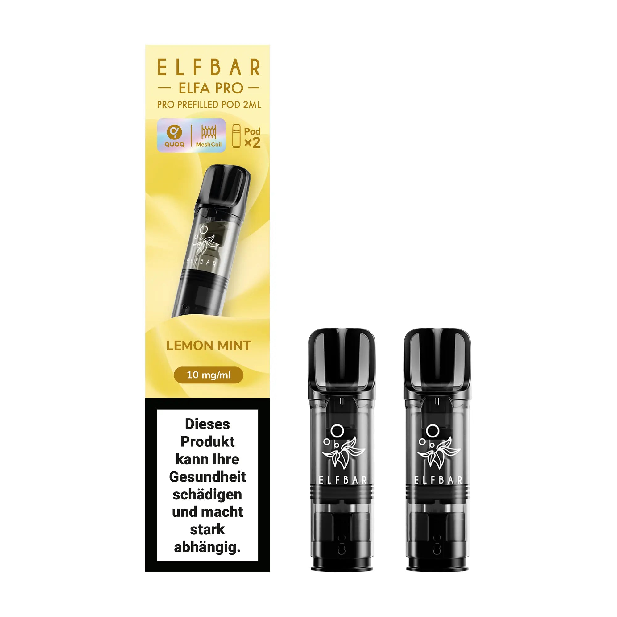 elfbar elfa pro pods 10mg mit lemon mint aroma, 2 pods mit 1200 puffs