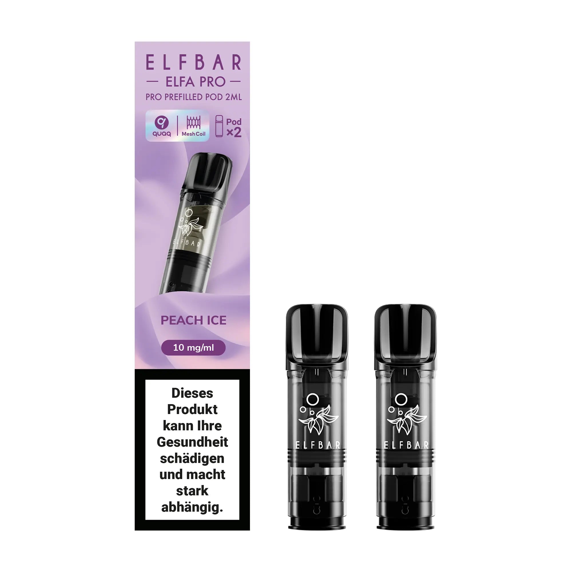 elfbar elfa pro pods 10mg mit peach ice aroma, 2 pods mit 1200 puffs